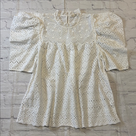 ULLA JOHNSON Eyelet Lenna Top size 4 - Picture 2 of 16
